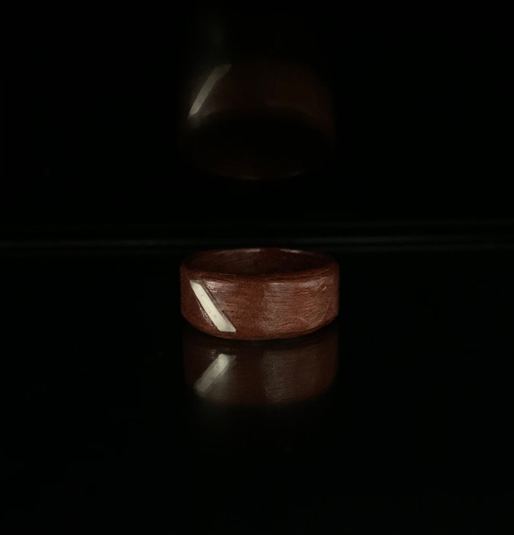 Bentwood ring with Sterling silver Diagonal