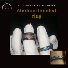 Load image into Gallery viewer, Abalone Banded Bentwood ring
