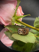 Load image into Gallery viewer, Bentwood ring with Sterling silver eternity rings
